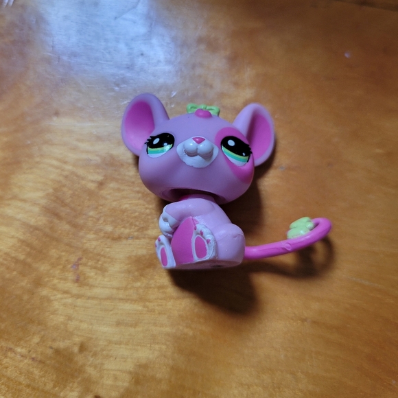 Littlest Pet Shop LPS #2206 Pink Purple Rat Green Eyes Bows 2010 - Picture 9 of 11